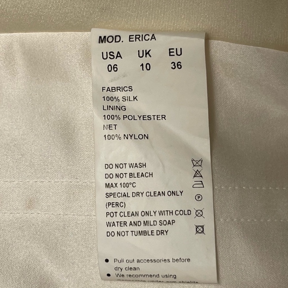 NWT ENZOANI Erica Light Ivory/Antique Gold Koyna Silk Princess Dress (6) - Picture 12 of 14